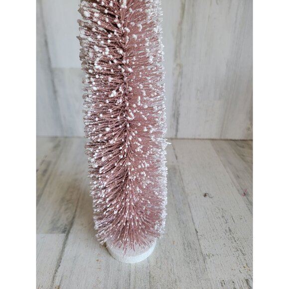 Light pink snow bristle 16" tree Xmas Village home decor - Picture 5 of 6